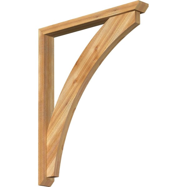 Ekena Millwork Thorton Slat Rough Sawn Bracket w/ Offset Brace, Western Red Cedar, 4"W x 34"D x 42"H BKT0402X34X42THR06RWR - main